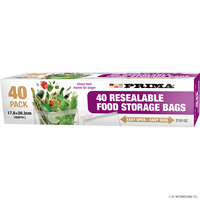  Zipper Food Bags  40pk  17.8 X 20.3cm