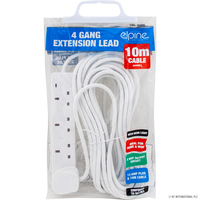 Extension Lead Cable 4 Way 10m With Neon