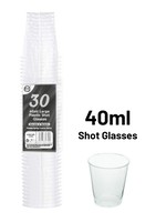 Shot Glasses 30pc Reusable 40ml 