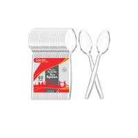 Reusable Heavy Duty Plastic Clear Tea Spoon 50pc
