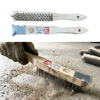 Wooden Wire Brush With Scraper