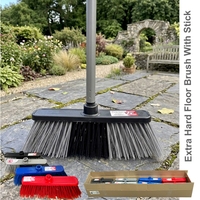 Knight Brush Broom With Stick Extra Hard Assorted Colour