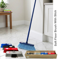 Knight Brush Broom With Stick Soft  Assorted Colour
