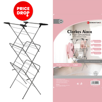 Clothes Airer Concertina 3 Tier 14m Extra Hanging Hooks