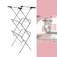 Clothes Airer Concertina 3 Tier 14m Extra Hanging Hooks