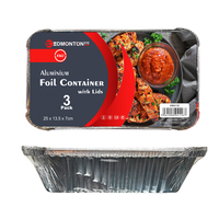 Alu. Foil Container With Lids Pk3 250*135*70mm	
