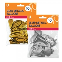 Gold & Silver Metallic Balloon , 10pk