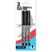Rollerball Pen Set, 3pk Black