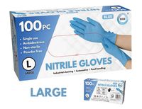 Gloves Blue Nitrile Powder Free Large Pk100