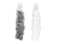 White & Silver Christmas Tinsel 2m